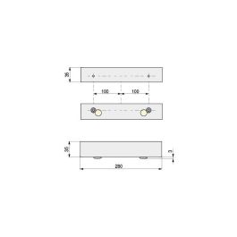 Q&Q Pata Metálica Galatea Largo 280 para Sofá o Mueble - Diseño Moderno, Soporte Robusto