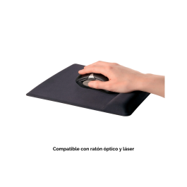 Fellowes Alfombrilla con Reposamuñecas de Gel Negro Canal Health-V Ergonómico Prevención Túnel Carpiano 222x209,6x251 mm