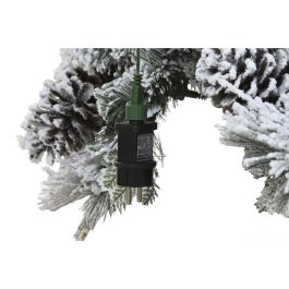 DKD Home Decor Árbol de Navidad Artificial Alpina Blanco PVC con Luz Cálida LED, Piñas, 1312 Ramas y 240 cm Alto