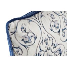 DKD Home Decor Cojin Shabby Azul Floral Poliester Velvet 50 x 10 x 30 cm
