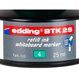 Edding Tinta Rotulador Pizarra Blanca BTK-25 Recambio Verde Bote 25 ml