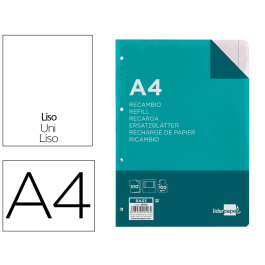 Liderpapel Recambio A4 100 Hojas 100gr Liso 4 Taladros Doble Margen Precio: 3.50000002. SKU: B1DCT3RBL4