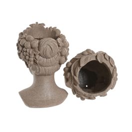 DKD Home Decor Macetero Romantico Beige Resina 20 x 29 x 18 cm (2 Unidades)