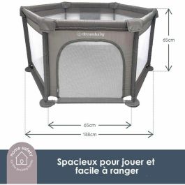 Dreambaby DRE9312742495077 Parque infantil 6 lados, base de tela, estructura acolchada, Ø 1,40 m, H 70 cm, Topo