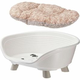 Ferplast Cesta TRONO 4 con Cojín Relax para Perros y Gatos - Blanco