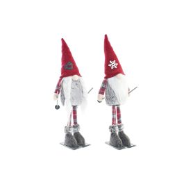 Figura Navidad Tradicional DKD Home Decor Gris Rojo 12 x 46 x 16 cm (2 Unidades) Precio: 22.49999961. SKU: B17JMEWQ5G