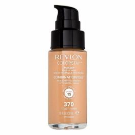 Revlon ColorStay Base de Maquillaje Fluida #370-Toast para Piel Mixta/Grasa, Cobertura Perfecta Mate 24H SPF15, 30 ml