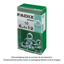 Fadix Arandela Plana de Cinc, 6.4x12mm - Caja de 16 Unidades