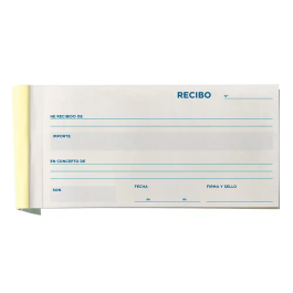 Liderpapel Talonario Recibos 3/fº Apaisado Original con Matriz y 2 Copias