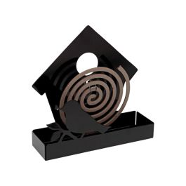 Soporte para espirales antimosquitos Versa Negro Metal 5 x 17 x 17 cm Pájaro Soporte para espirales antimosquitos Versa Negro Metal 5 x 17 x 17 cm Pájaro