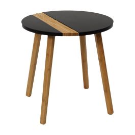 Home Deco Factory Juego de 2 Mesas Nido Bicolor Industriel Redondas Madera 60cm y 40cm