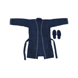 DKD Home Decor Albornoz Basicos 1 x 120 x 63 cm Set de 2 Azul Algodon Hombre