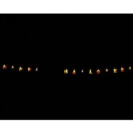 Guirnalda "Happy Halloween" 175 cm Con Luz De Colores Para Decoración Temática