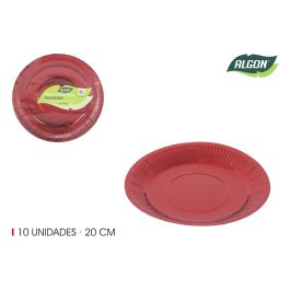 Set de 10 platos de cartón rojo 20 cm - Algon (18 Unidades) Precio: 13.59000005. SKU: B14A5RNWSP