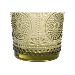 DKD Home Decor Vaso Colonial de Cristal Verde 310ml - Set de 6 Vasos Apto para Lavavajillas 8.6 x 10 x 8.6 cm