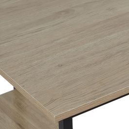 Home Deco Factory Escritorio Esquinero Job Negro Colección Industriel, Madera con Patas Negras, 120x74 cm