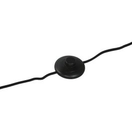 DKD Home Decor Lámpara de Pie Tropical Negra de Fibra y Metal 171 cm Alto, Base 80x80 cm - Compatible E27, 50W. Diseño Desmontable