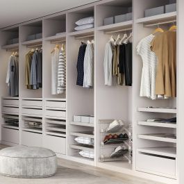 Emuca Lote de 2 barras para armario Luxe de longitud 1.15m con soportes, Aluminio y Plástico, Pintado color gris piedra