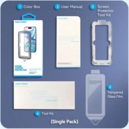 Protector de Pantalla de Cristal Templado Vention KUKTCA-30 para iPhone 15 Pro + Herramienta de Instalación Antipolvo Protector de Pantalla de Cristal Templado Vention KUKTCA-30 para iPhone 15 Pro + Herramienta de Instalación Antipolvo