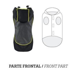 Nayeco Impermeable Reflectante Negro 80 cm para Perro. Diseño Panal con Cordones, Ojal Correa y Elástico Cola. Alta Visibilidad y Seguridad