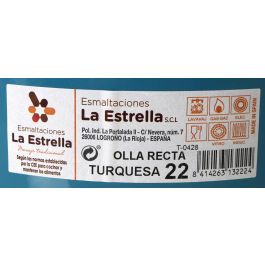 Olla Recta con Tapa 22 cm Turquesa - La Estrella (6 Unidades) Olla Recta con Tapa 22 cm Turquesa - La Estrella (6 Unidades)