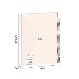 Cuaderno A4 con Espiral y Tapa Dura, 80 Hojas Blancas de 95 Gr/M, Colección 430 Since 1918, Beige Milan 57141E80BG