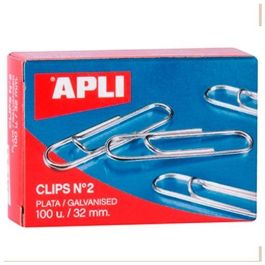 Apli Clips Plateados Nº 2 - 32 mm Caja De 100 - 10 Cajas Precio: 4.2955. SKU: B1KP3PS7PL