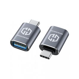 GRAUGEAR G-AD-ATC-10G-2 Adaptador USB 3.2 Gen 2 Type-A a Type-C Hembra a Macho Gris 10 Gbit/s - Paquete de 2