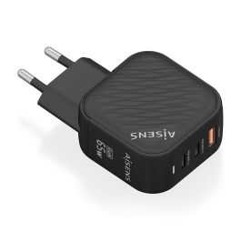AISENS - CARGADOR GaN 65W, 2xUSB-C PD3.0 QC4.0, 1xUSB-A QC3.0, NEGRO Precio: 14.49999991. SKU: B172RVJ82H