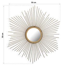 Espejo Destellos Dorado Versa 1X50CM (2 Unidades) Espejo Destellos Dorado Versa 1X50CM (2 Unidades)