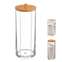 Ballete Dispensador para discos de algodón con tapa de bambú Ø7,3x18,5 cm Precio: 4.58999948. SKU: B1E6SE4GCD