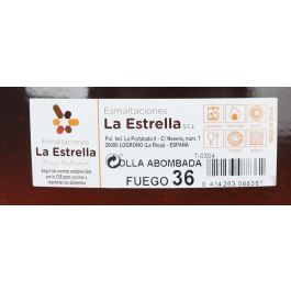 Olla Abombada con Tapa 36 cm - 30L "Fuego" La Estrella - Ideal para Cocción Olla Abombada con Tapa 36 cm - 30L "Fuego" La Estrella - Ideal para Cocción