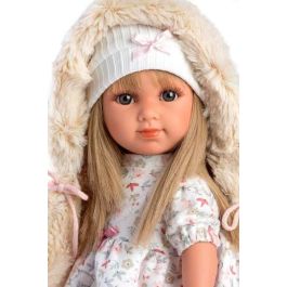 Muñeca elena con vestido flores, abrigo rosa con gorro y calcetas de pelo. 35 cm cuerpo vinilo Muñeca elena con vestido flores, abrigo rosa con gorro y calcetas de pelo. 35 cm cuerpo vinilo