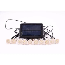 Galix Guirnalda 10 LED Solares para Exteriores - 5m - Luz Blanca Fría