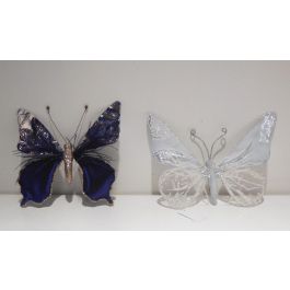 DKD Home Decor Figura de Navidad Moderna Mariposa de Poliéster Azul Celeste y Marino, 3x19x23cm (2 Unidades, Diseño Surtido) Precio: 9.1839. SKU: B16JYM49FE
