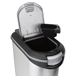 Curver Recipiente para comida seca 20kg Aspecto metal Gris Contenedor hermético para croquetas