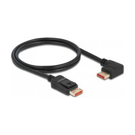 DeLOCK Cable DisplayPort Macho Recto a Macho Angular 90° Izquierda, 1 m, 8K 60 Hz, DP 1.4, 32.4 Gbit/s, 7680x4320, HBR3, Negro