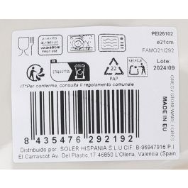 La Mediterranea Plato Hondo "Peixe" Monaco Brillo Ø21 cm (12 Unidades)