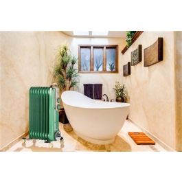 Ariete 838/14 Radiador de Aceite de 9 Elementos, Vintage Verde, Calefactor Eléctrico Estilo Años 50, 3 Niveles de Potencia, Ruedas 360º