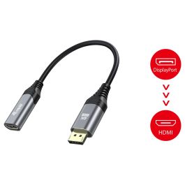 Equip Cable DisplayPort 1.2 a HDMI Hembra, Soporta 4K/60Hz, HDR, 15cm