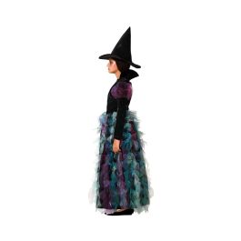 Disfraz de Bruja Verde para Niña con Vestido y Sombrero, ideal para Halloween. Tallas 10-12 Años, Fabricado en Poliéster