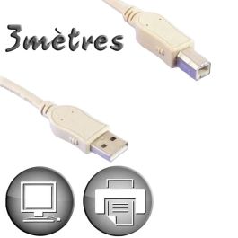 USB 2.0 A macho / Tipo B macho cable 3m