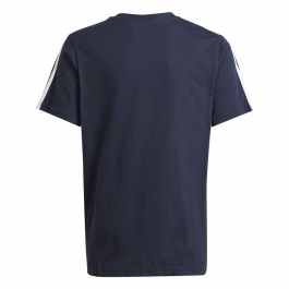 Camiseta de Manga Corta Infantil Adidas 3 Bnadas 9-10 Años Azul