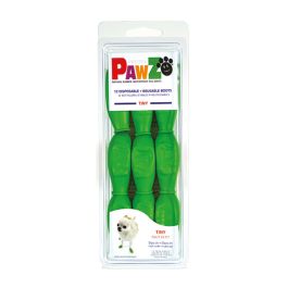Pawz Botas para Perro Impermeables de Goma Natural Biodegradable Talla Tiny Verde - Pack 12 Unidades para Patas Calientes y Nieve