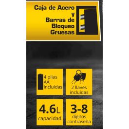 Kiwi Caja Fuerte 4.6L con Dimensiones 26 cm Ancho x 20 cm Alto x 20 cm Largo