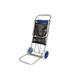 Color Baby Carro Portasillas de Aluminio con Mesa Convertible Integrada 52x37x105 cm, Fabricado con Tubo de Ø24mm, Plástico y Poliéster