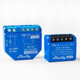 Shelly 1 Mini Gen. 3 Relé Inteligente WiFi Bluetooth, 1 Canal, 8A, Unterputz, compatible con Google/Alexa