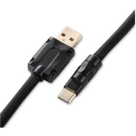 Sharkoon SGK50 Aviator Kabel Titan/Black, Cable USB-A a USB-C Trenzado Coiled Negro 1.85m para SKILLER SGK50 S4