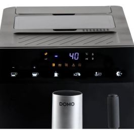 Domo DO1150K Cafetera espresso automática con molinillo, 19 bar, 1350 W, 125g café, Negra