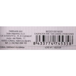 Calefactor de Aire Basic Home 1000-2000W 2 Posiciones (4 Unidades) Calefactor de Aire Basic Home 1000-2000W 2 Posiciones (4 Unidades)
